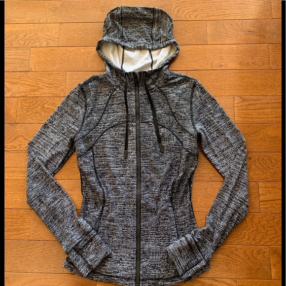 lululemon athletica Jackets & Blazers - LULULEMON HOODED DEFINE JACKET-TWILLINES WH/BLACK